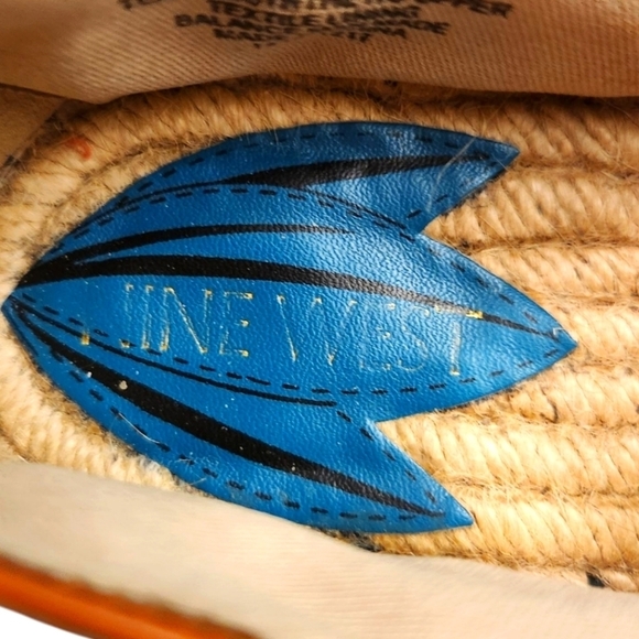 NINE WEST NATURAL GUINUP SNEAKER SEQUIN BOHO ESPADRILLE LACE UP SIZE 7 - Picture 9 of 12